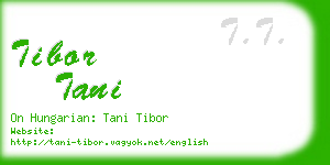 tibor tani business card